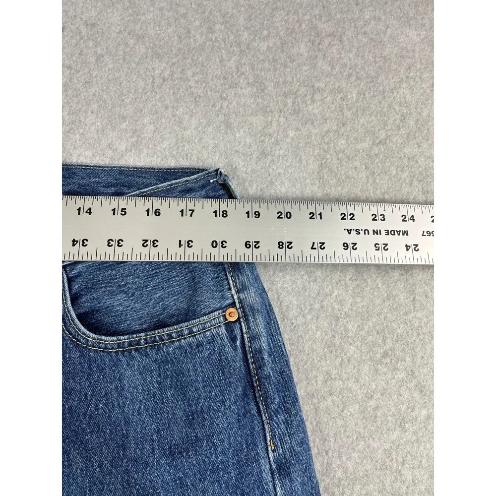 Levis Premium 501 Button Fly Jeans Mens 36x34 Blue Big E Original Straight Leg